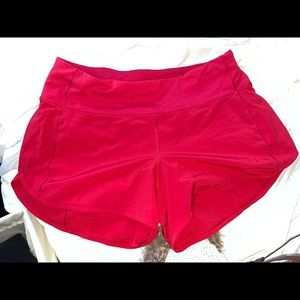 Size 8 Red LuluLemon Speed Up Short